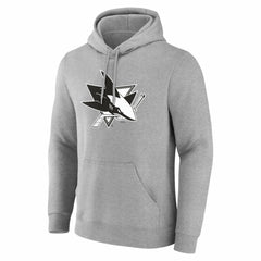 San Jose Sharks Big & Tall Personalized Name & Number Monochrome Pullover Hoodie - Gray - NHL
