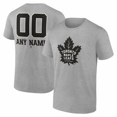 Toronto Maple Leafs Big & Tall Personalized Name & Number Monochrome T-Shirt - Gray - NHL