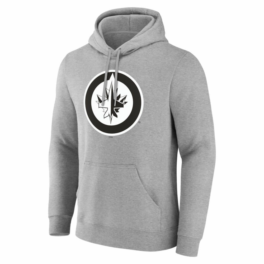 Winnipeg Jets Big & Tall Personalized Name & Number Monochrome Pullover Hoodie - Gray - NHL