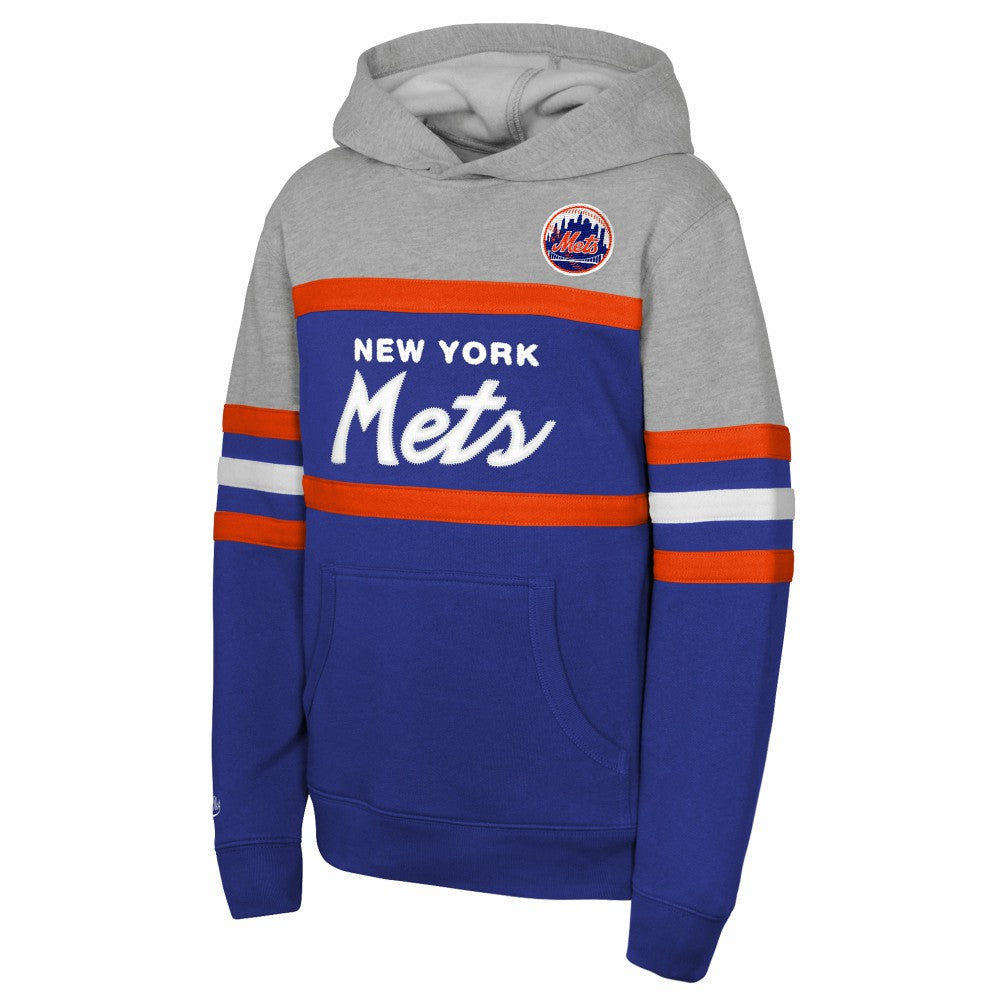New York Mets Mitchell & Ness Youth Cooperstown Head Coach Pullover Hoodie - MLB