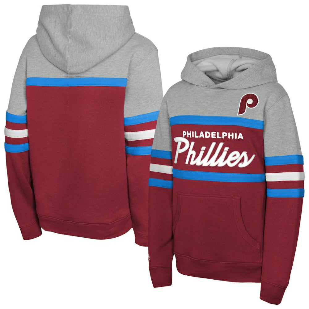 Philadelphia Phillies Mitchell & Ness Youth Cooperstown Head Coach Pullover Hoodie - MLB