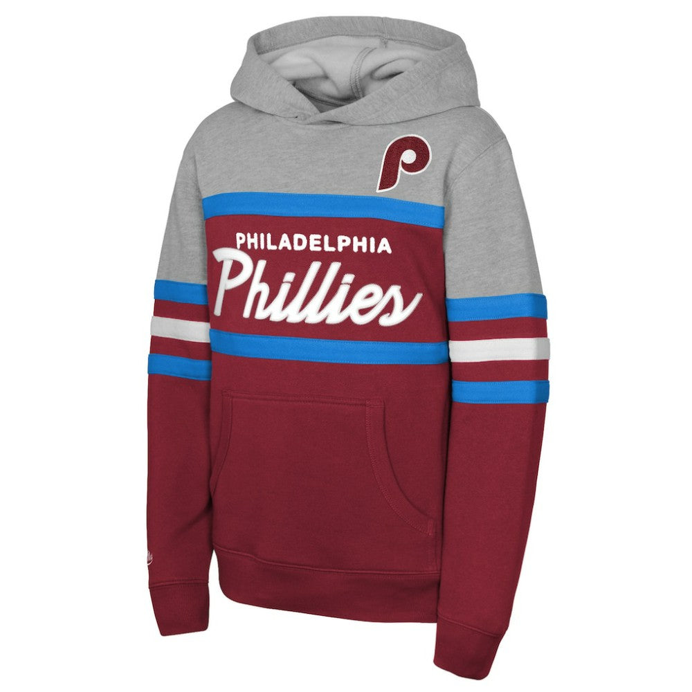 Philadelphia Phillies Mitchell & Ness Youth Cooperstown Head Coach Pullover Hoodie - MLB