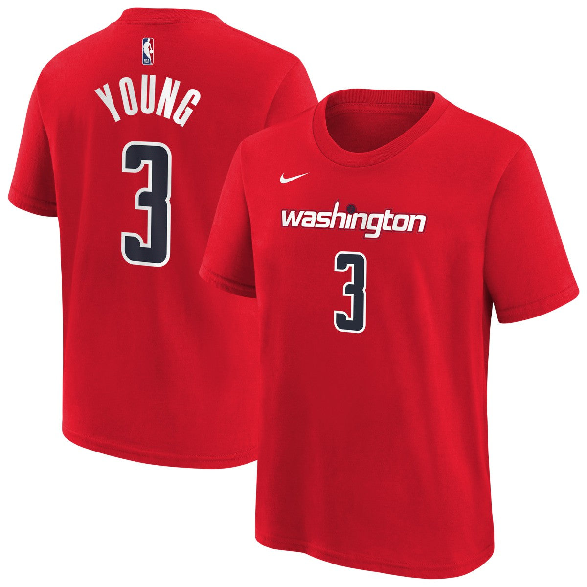 Trae Young Washington Wizards Youth 2026 Name & Number T-Shirt Red - NBA
