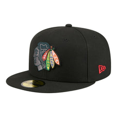 Chicago Blackhawks New Era Color Pop 59FIFTY Fitted Hat - Black - NHL