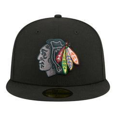 Chicago Blackhawks New Era Color Pop 59FIFTY Fitted Hat - Black - NHL