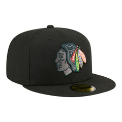 Chicago Blackhawks New Era Color Pop 59FIFTY Fitted Hat - Black - NHL