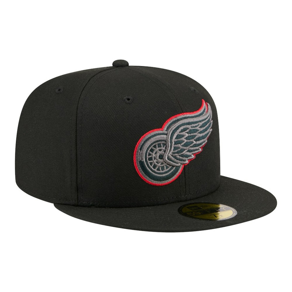 Detroit Red Wings New Era Color Pop 59FIFTY Fitted Hat - Black - NHL