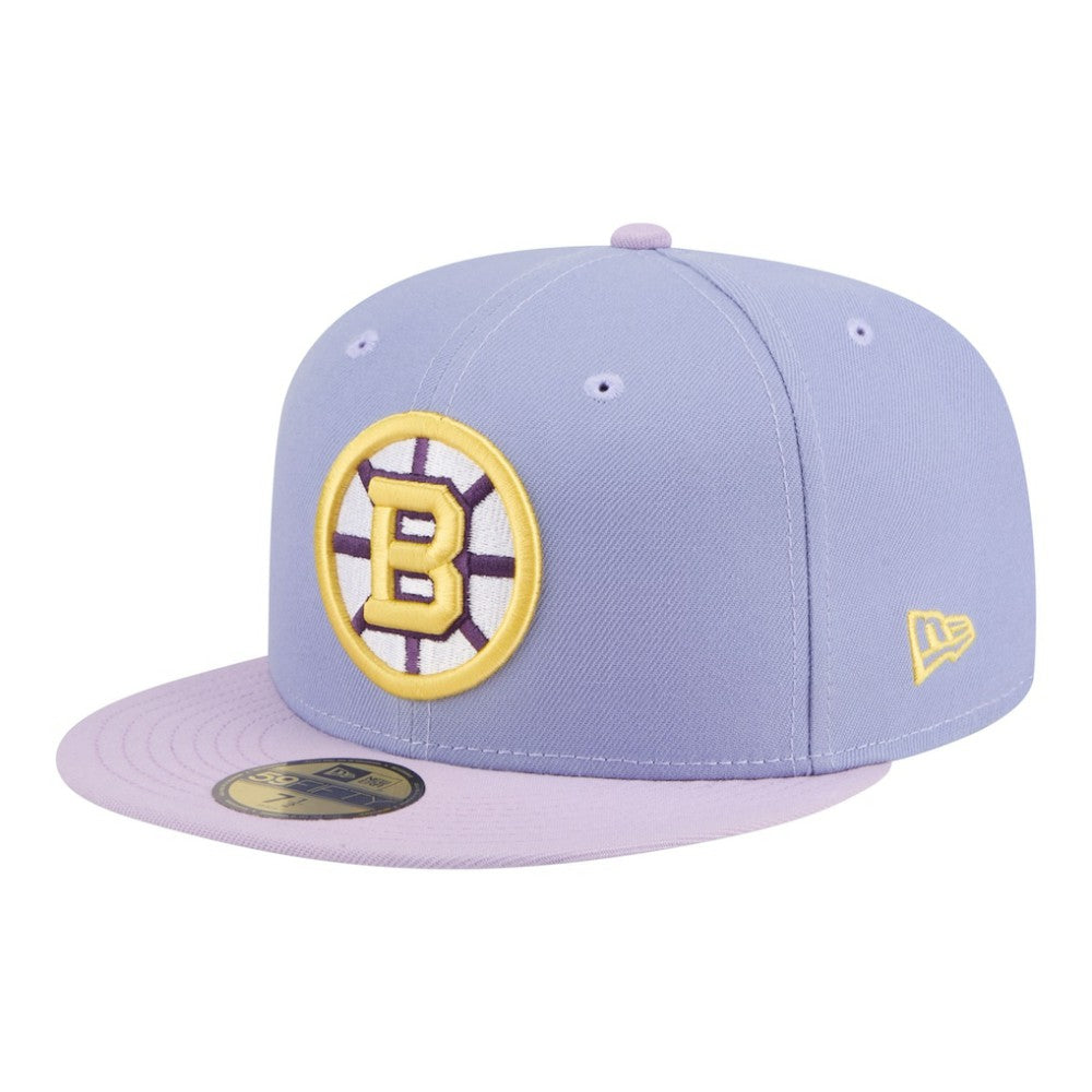 Boston Bruins New Era Lavender Bloom 59FIFTY Fitted Hat - Light Purple/Purple - NHL