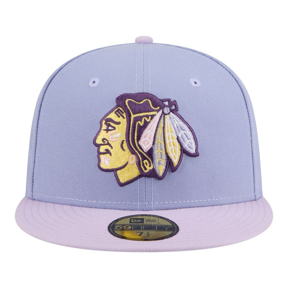 Chicago Blackhawks New Era Lavender Bloom 59FIFTY Fitted Hat - Light Purple/Purple - NHL