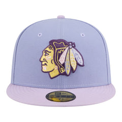 Chicago Blackhawks New Era Lavender Bloom 59FIFTY Fitted Hat - Light Purple/Purple - NHL