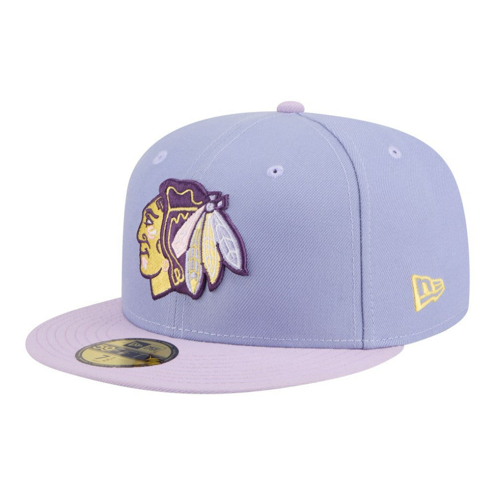 Chicago Blackhawks New Era Lavender Bloom 59FIFTY Fitted Hat - Light Purple/Purple - NHL