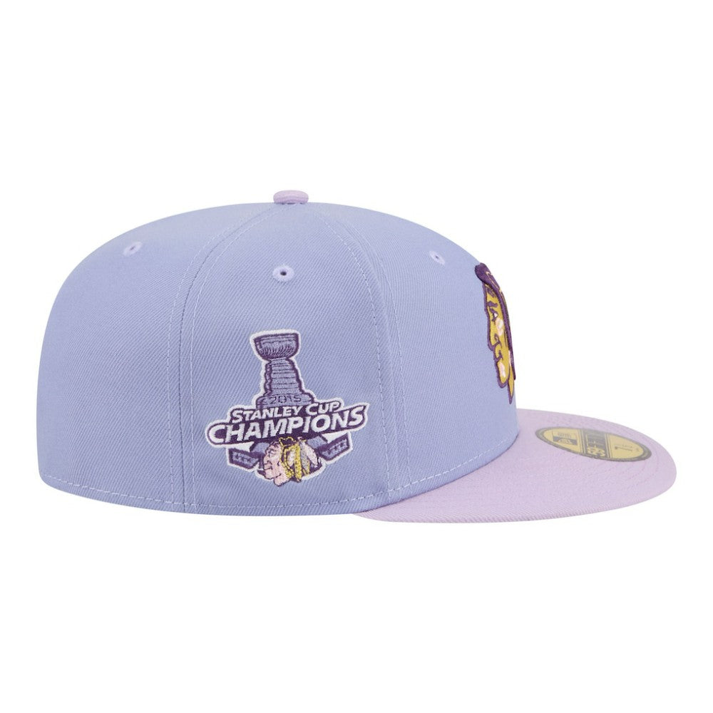 Chicago Blackhawks New Era Lavender Bloom 59FIFTY Fitted Hat - Light Purple/Purple - NHL