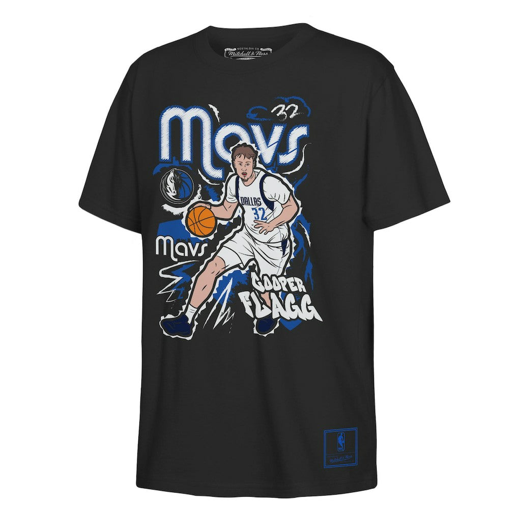 Cooper Flagg Dallas Mavericks Outerstuff Youth Chalked Up Player Name & Number T-Shirt Black - NBA