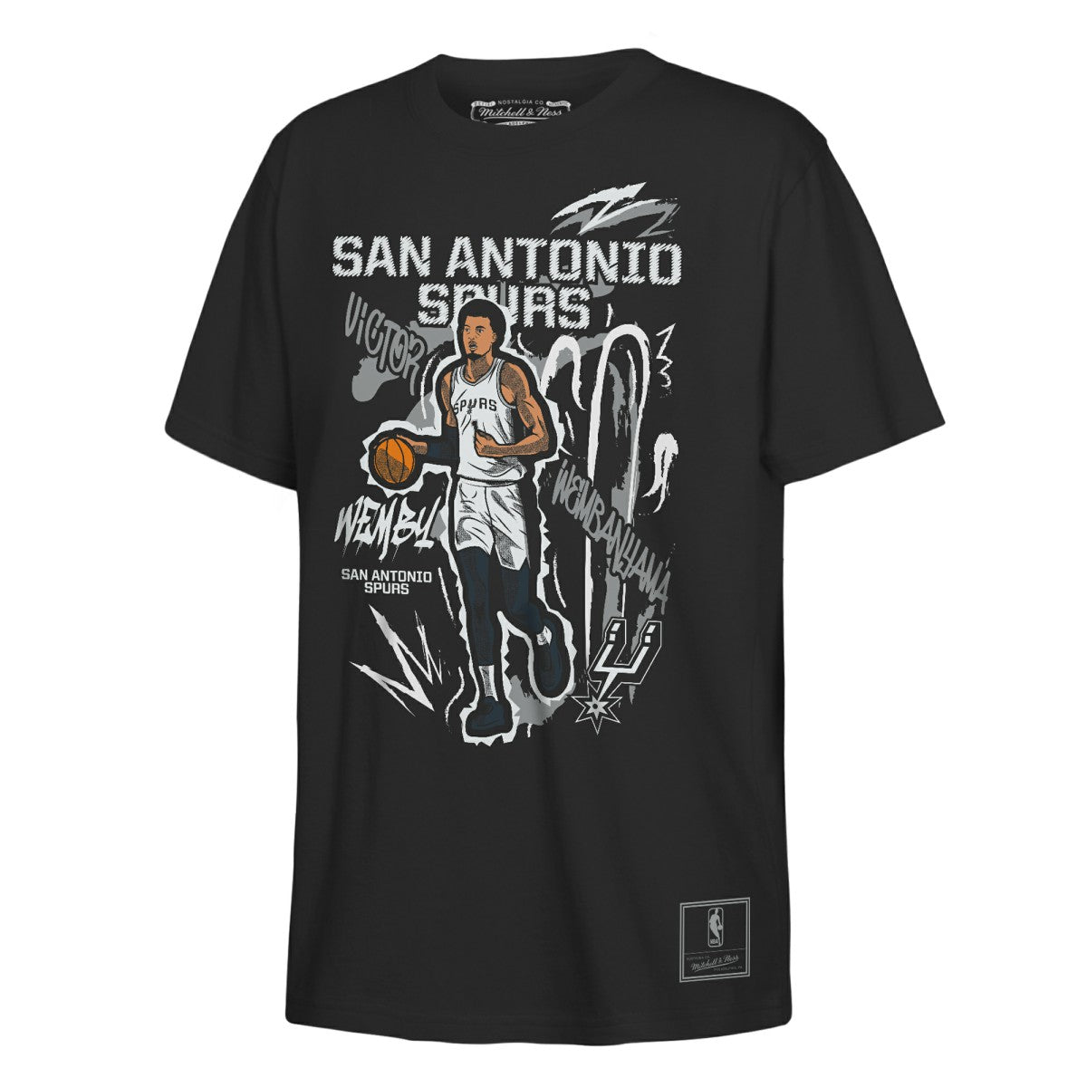 Victor Wembanyama San Antonio Spurs Outerstuff Youth Chalked Up Player Name & Number T-Shirt Black - NBA