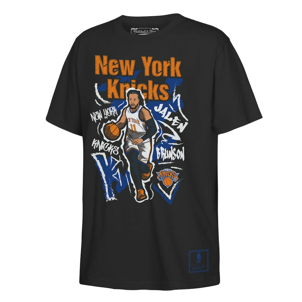 Jalen Brunson New York Knicks Outerstuff Youth Chalked Up Player Name & Number T-Shirt Black - NBA
