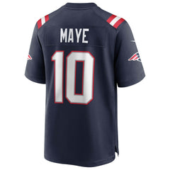 Drake Maye New England Patriots Super Bowl LX Patch Game Jersey Navy | Nike for Sale
