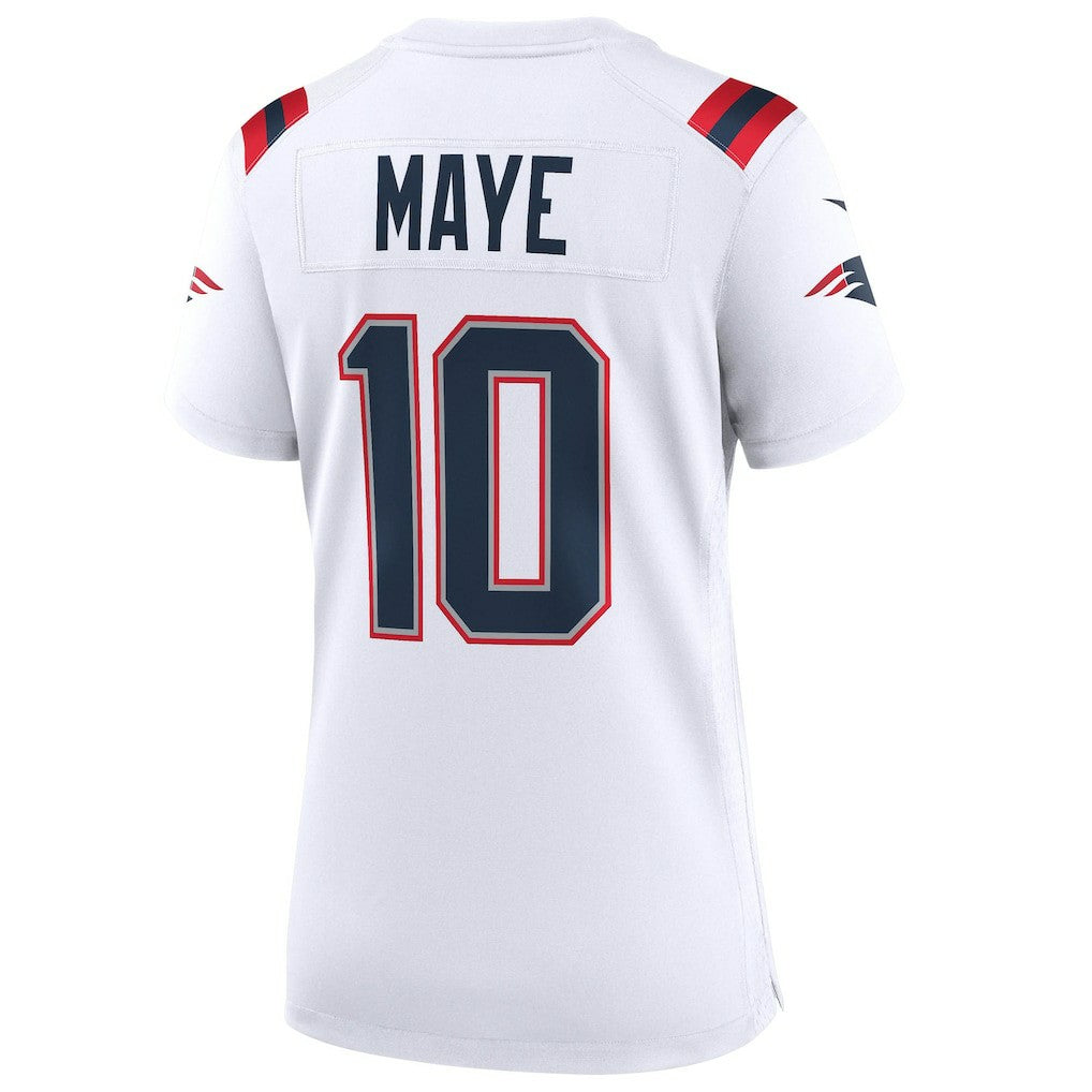 Drake Maye New England Patriots Women's Super Bowl LX Patch Game Jersey White | Nike for Sale