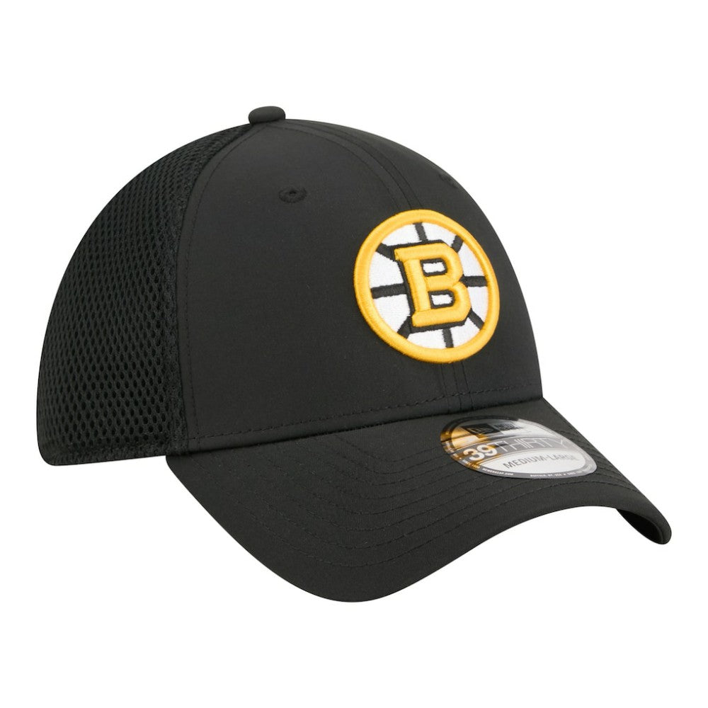 Boston Bruins New Era Logo 39THIRTY Flex Hat - Black - NHL