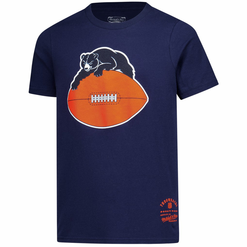 Chicago Bears Youth Retro Logo T-Shirt Navy | Mitchell & Ness