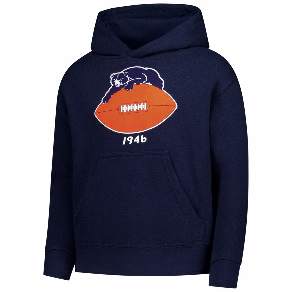 Chicago Bears Youth Retro Logo Hoodie Navy | Mitchell & Ness