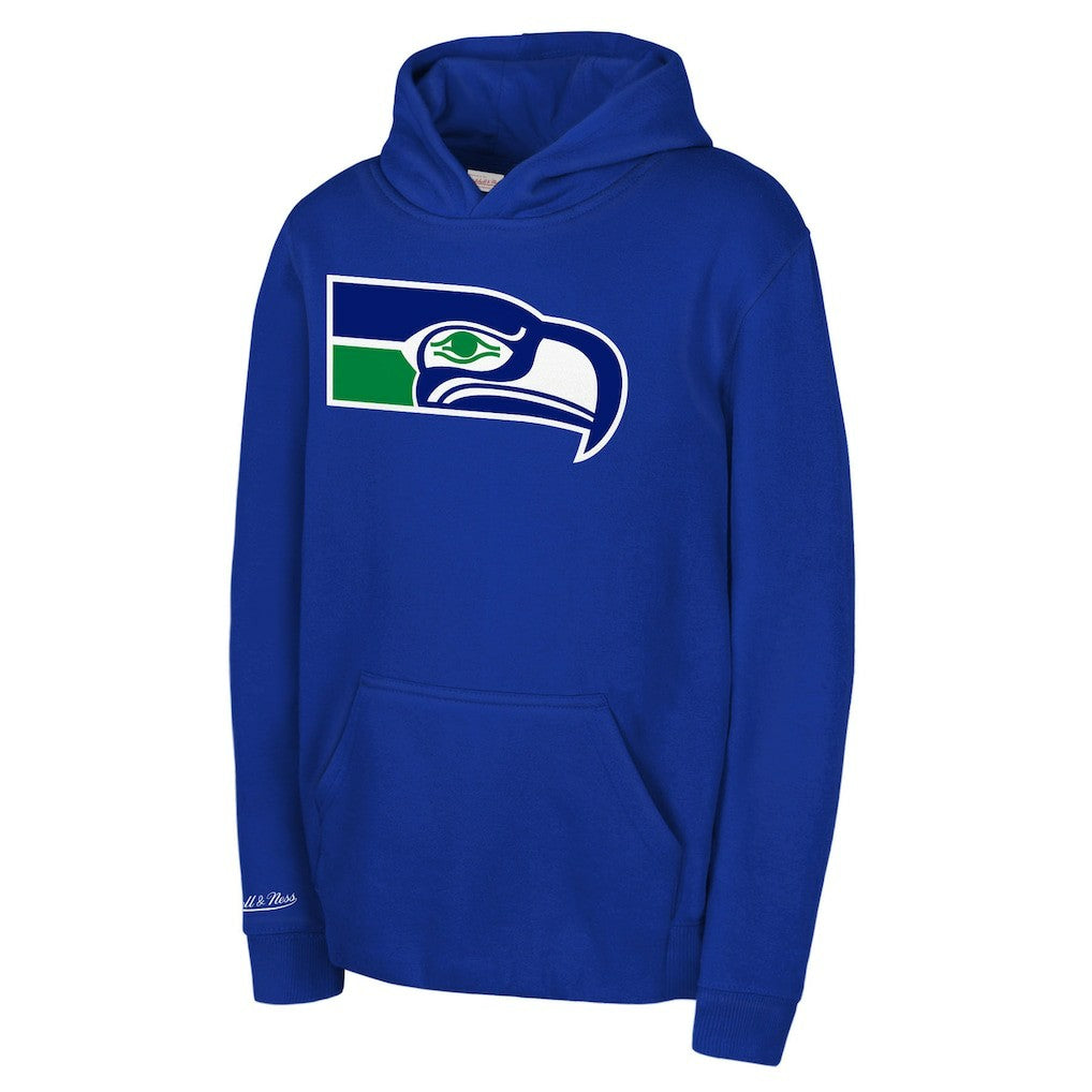 Seattle Seahawks Youth Retro Logo Hoodie Royal | Mitchell & Ness