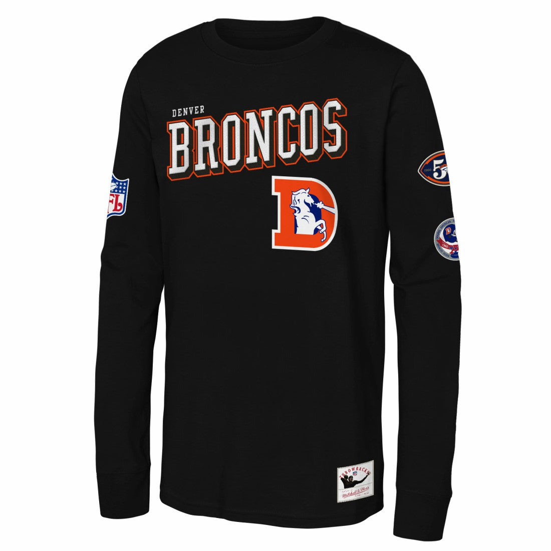 Denver Broncos Youth Training Camp Long Sleeve T-Shirt Black | Mitchell & Ness