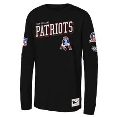 New England Patriots Youth Training Camp Long Sleeve T-Shirt Black | Mitchell & Ness