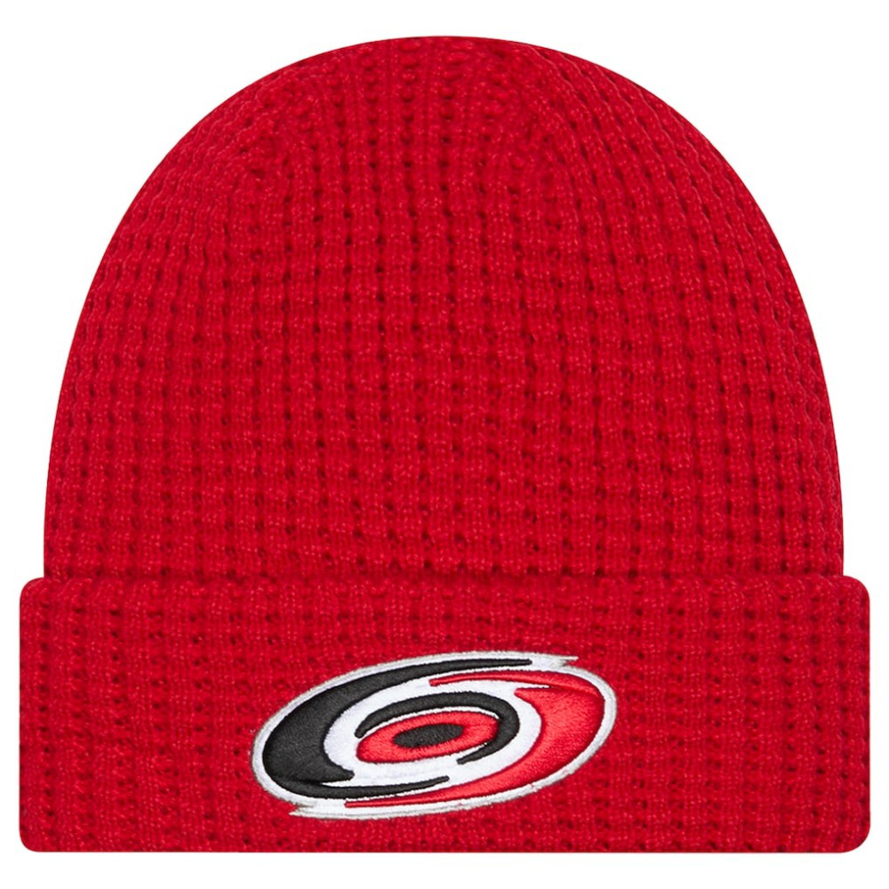 Carolina Hurricanes New Era Waffle Cuffed Knit Hat - Red - NHL