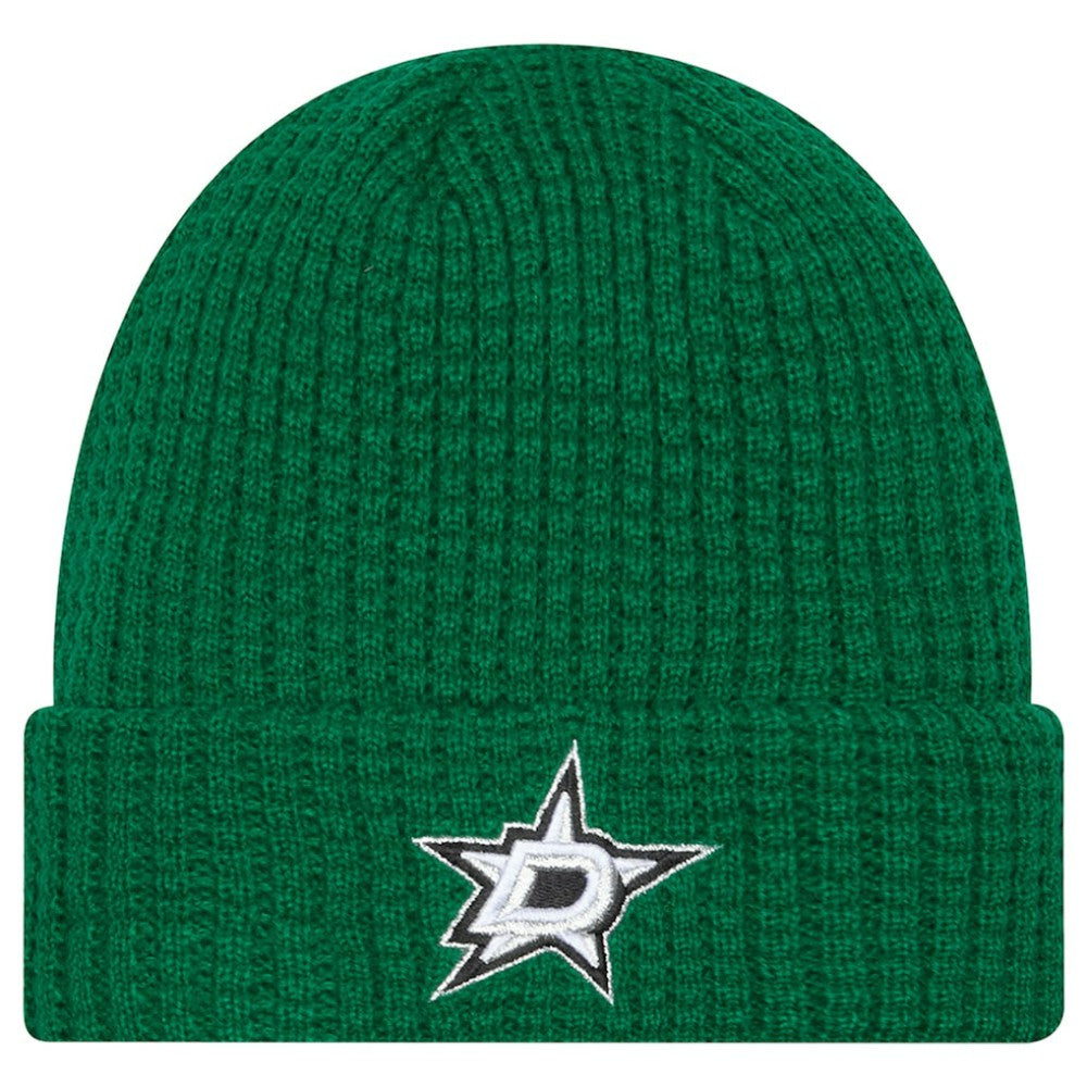 Dallas Stars New Era Waffle Cuffed Knit Hat - Kelly Green - NHL