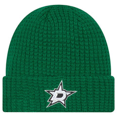 Dallas Stars New Era Waffle Cuffed Knit Hat - Kelly Green - NHL