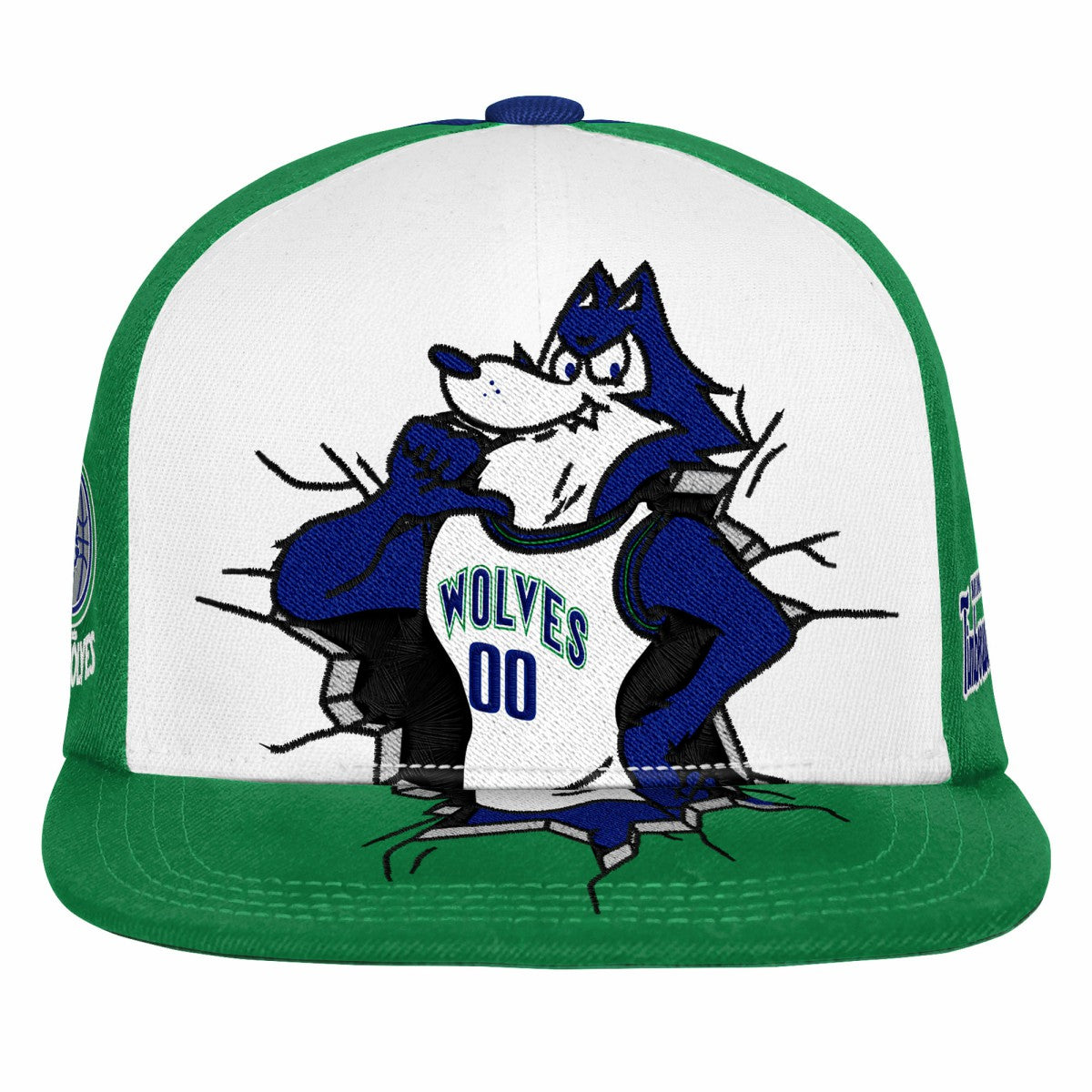 Minnesota Timberwolves Youth Mascot Snapback Hat Green - NBA