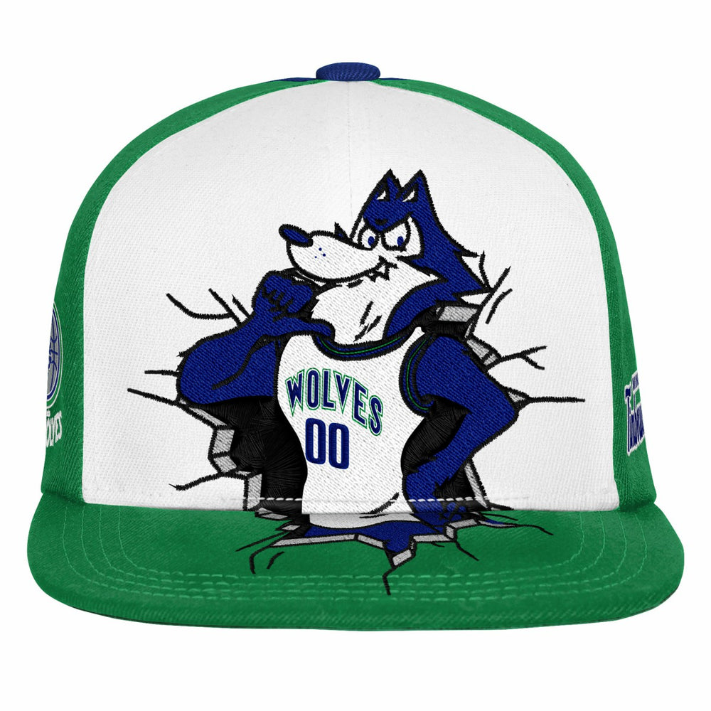 Minnesota Timberwolves Youth Mascot Snapback Hat Green - NBA
