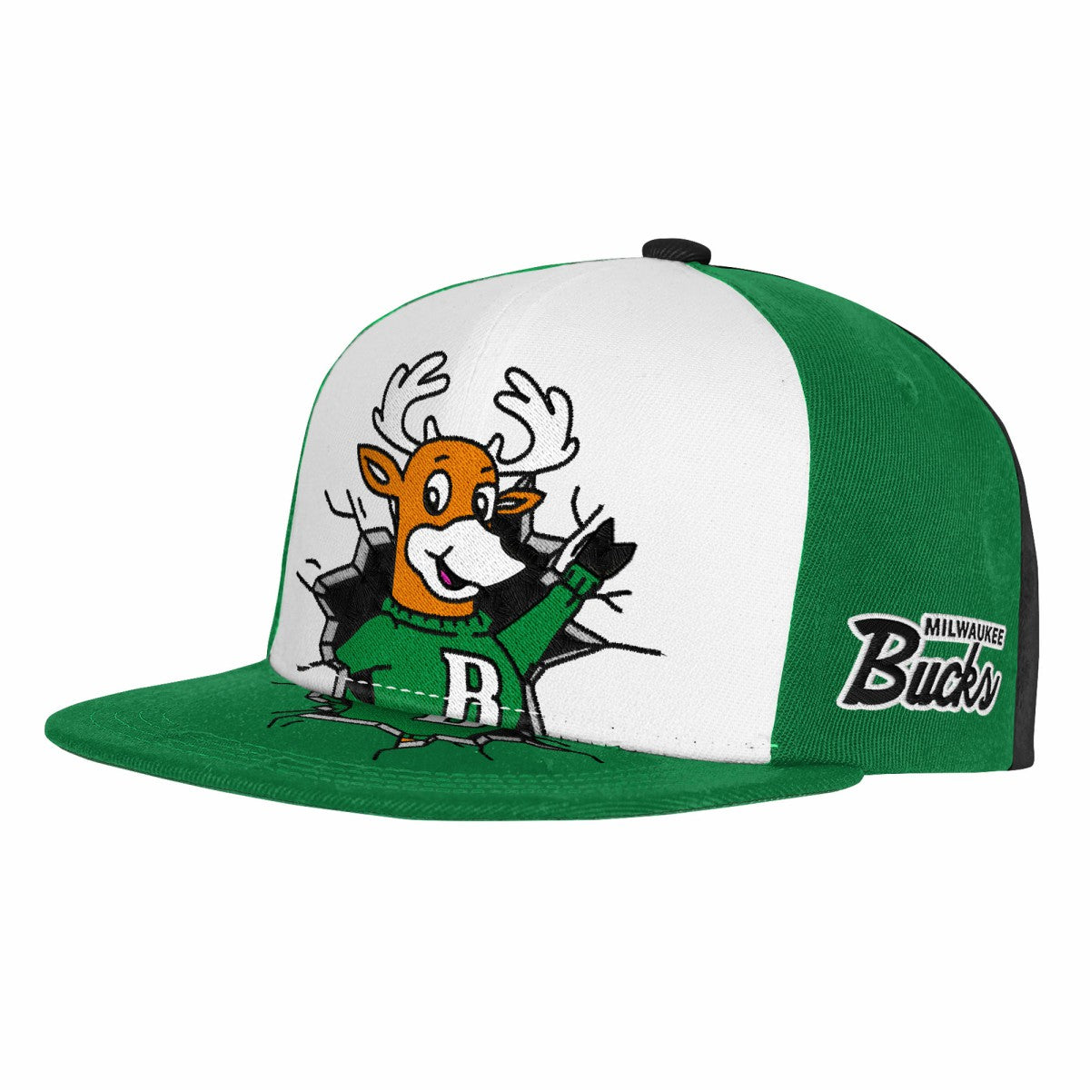 Milwaukee Bucks Youth Mascot Snapback Hat Green - NBA