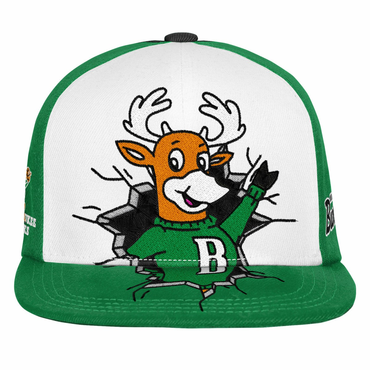 Milwaukee Bucks Youth Mascot Snapback Hat Green - NBA