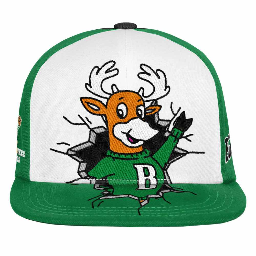 Milwaukee Bucks Youth Mascot Snapback Hat Green - NBA
