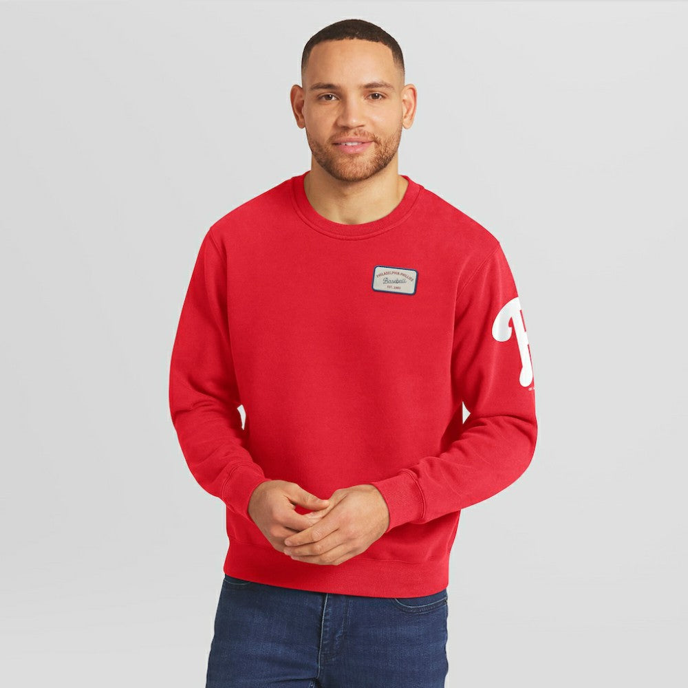 Philadelphia Phillies Darius Rucker Collection by Fanatics Washed Crew Neck Pullover Sweatshirt - MLB