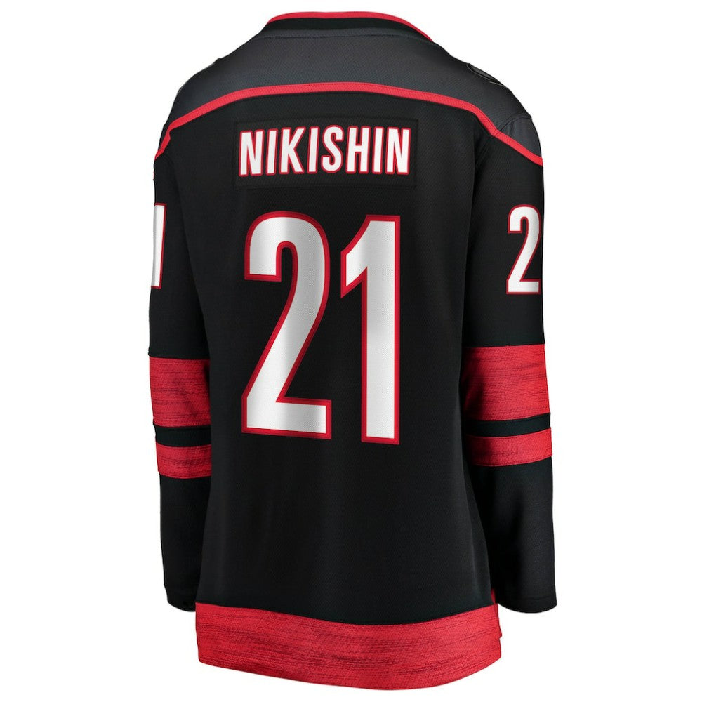 Alexander Nikishin Carolina Hurricanes Fanatics Women's Home Breakaway Jersey - Black - NHL