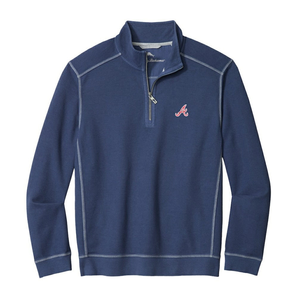 Atlanta Braves Tommy Bahama Montego Bay Half-Zip Sweatshirt - MLB