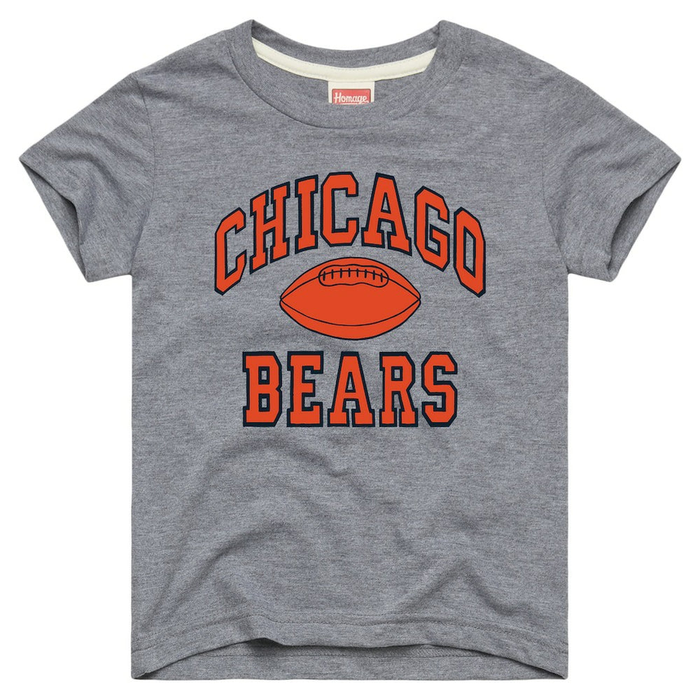 Chicago Bears Homage Youth Gridiron Tri-Blend T-Shirt Gray | NFL