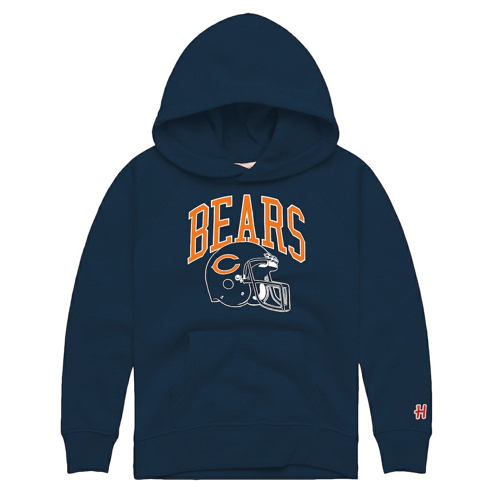 Chicago Bears Homage Youth Helmet Retro Tri-Blend Hoodie Navy | NFL