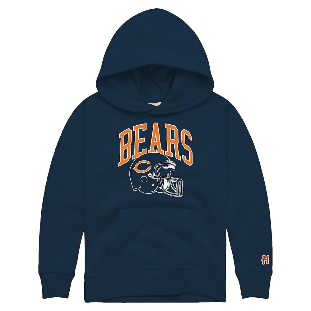 Chicago Bears Homage Youth Helmet Retro Tri-Blend Hoodie Navy | NFL