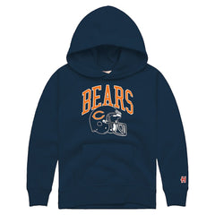 Chicago Bears Homage Youth Helmet Retro Tri-Blend Hoodie Navy | NFL