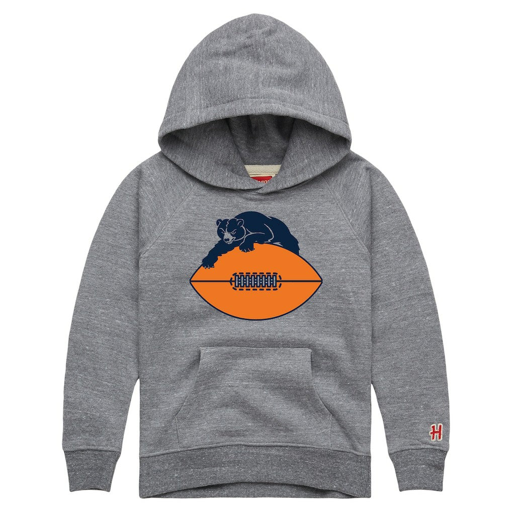 Chicago Bears Homage Youth Hand Drawn Logo Tri-Blend Hoodie Gray | NFL