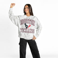 Houston Texans Gameday Couture Women's Whiteout Oversized Premium Fleece Sweatshirt Arctic Camo | NFL