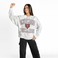 Chicago Bears Gameday Couture Women's Whiteout Oversized Premium Fleece Sweatshirt Arctic Camo | NFL
