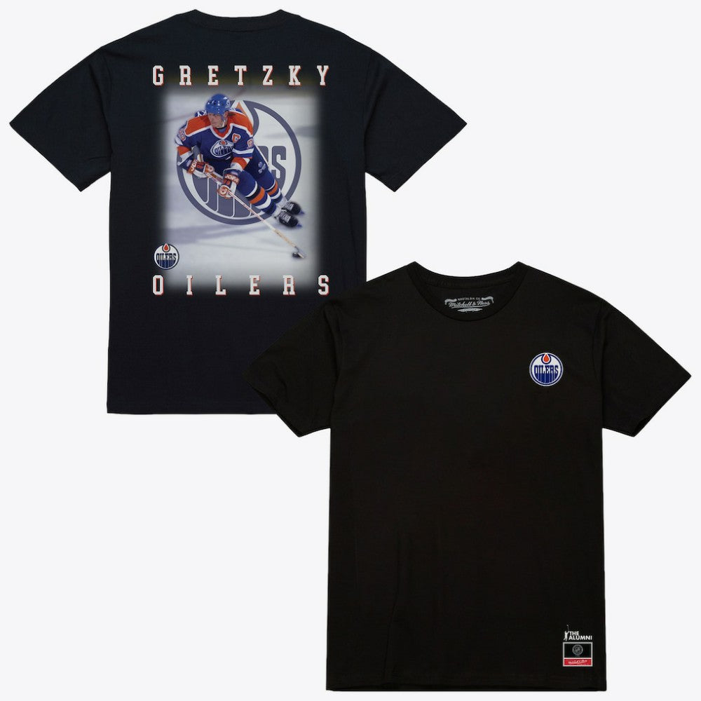 Wayne Gretzky Edmonton Oilers Mitchell & Ness Photo T-Shirt - Black - NHL