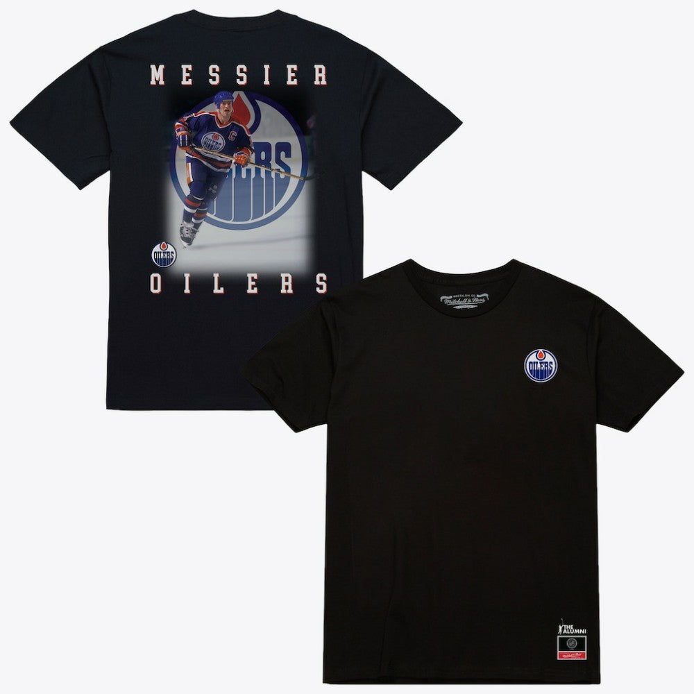 Mark Messier Edmonton Oilers Mitchell & Ness Photo T-Shirt - Black - NHL