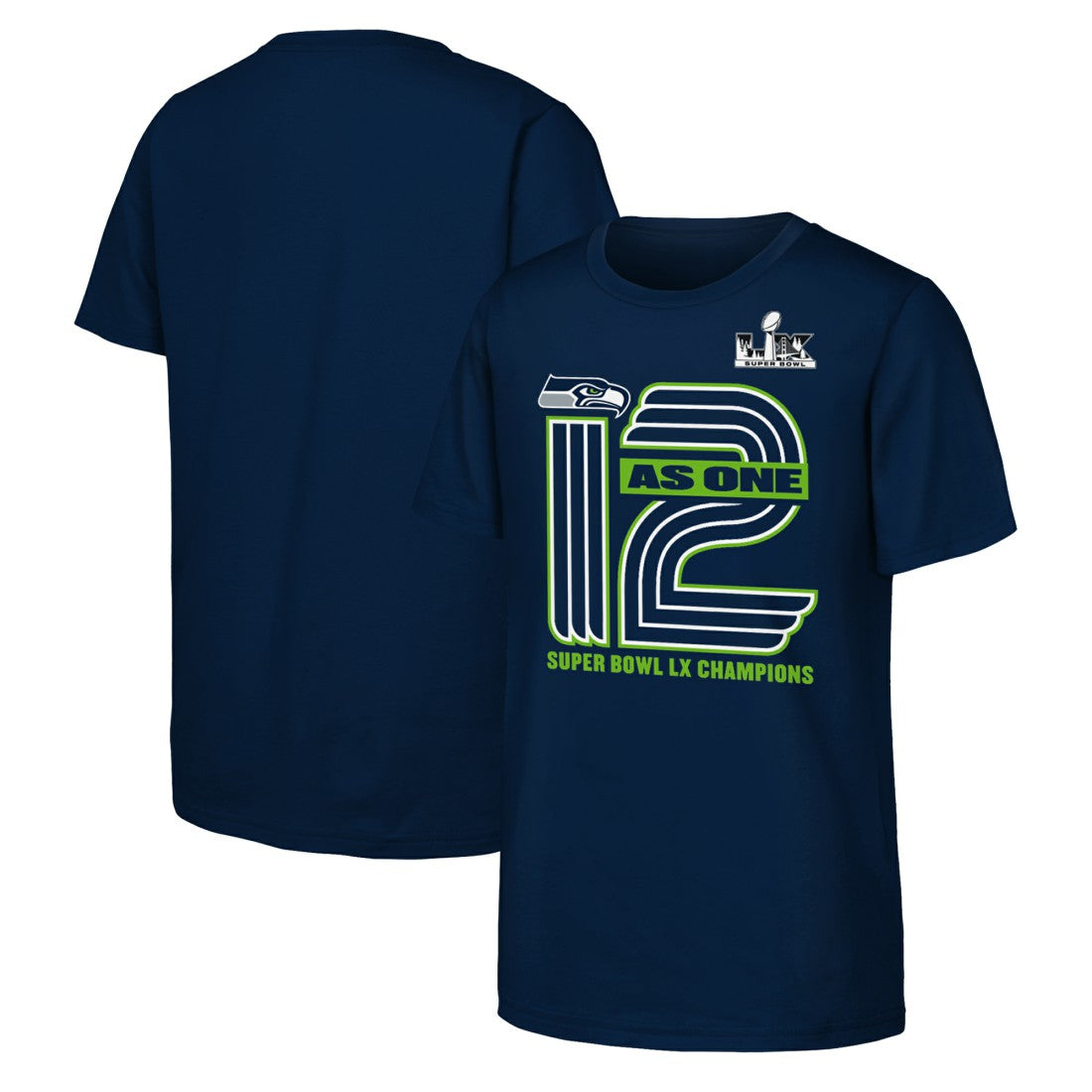 Seattle Seahawks Youth Super Bowl LX Champions Hometown Collection T-Shirt College Navy | Fanatics
