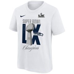 Seattle Seahawks Youth Super Bowl LX Champions Lombardi Trophy T-Shirt White | Nike for Sale