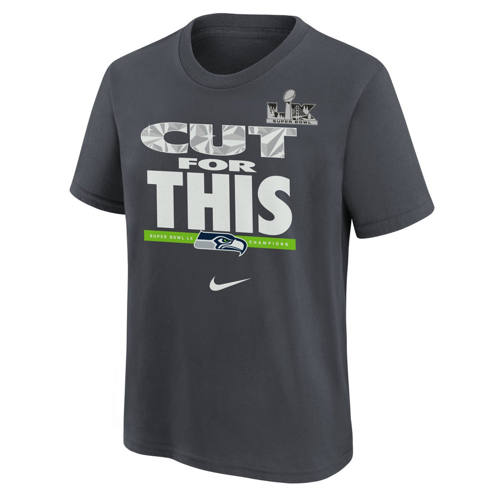 Seattle Seahawks Youth Super Bowl LX Champions Parade T-Shirt Charcoal | Nike for Sale